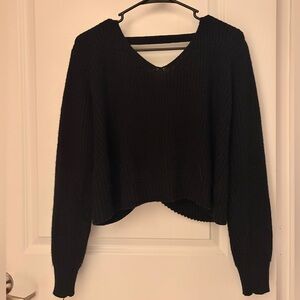 SHEIN Black V-Neck Sweater